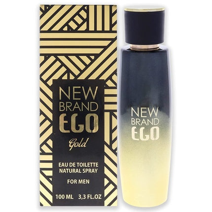 New Brand Ego Gold, Eau de Toilette 100 ml pentru bărbați, sticlă cu gradient auriu
