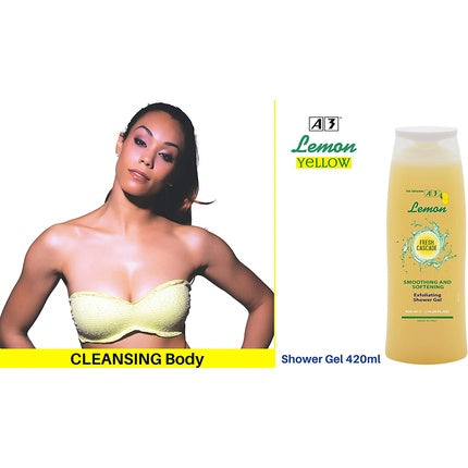 Gel de Duș A3 Lemon Exfoliant, Culoare Galbenă, 420ml