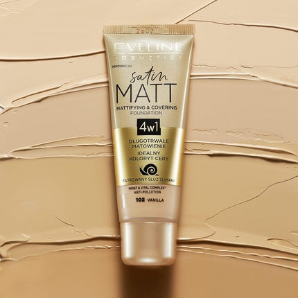 Fond de ten, Eveline Cosmetics, Satin Matt No. 103 Natural, 30ml