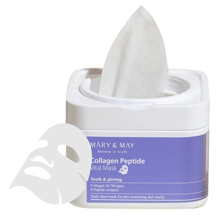 Masca faciala, Mary&May, Collagen Peptide, 30 bucati