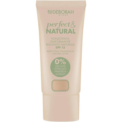 Fondantă Perfect & Natural, Deborah, 01 Light Beige, SPF 15, 30ml