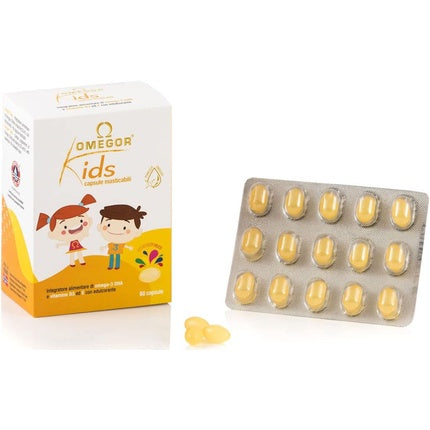 Capsule masticabile, Omegor, Kids, fructe, 60 capsule