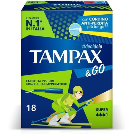 Tampax &Go Super Tampone, aplicator plastic, 12 buc