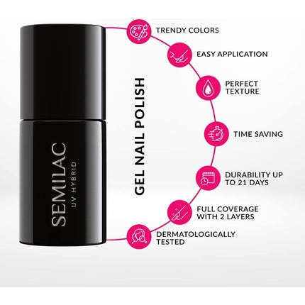 Semilac French Vanilla, Gel Polish, 050, culoare crem, capacitate 7ml