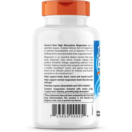 Doctor's Best High Absorption Magnesium, 120 comprimate, dozaj 200 mg