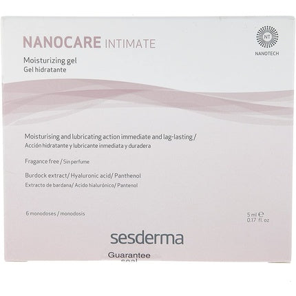 Gel hidratant pentru zona intimă, Sesderma, Nanocare Intimate, 6 doze x 5ml