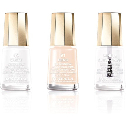Set Manicure French Mavala The French Manicure White - 3 sticle, culoare alb