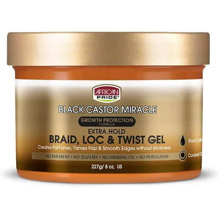 Gel de păr African Pride Black Castor Miracle Braid Lock Twist Gel 8oz (237ml)
