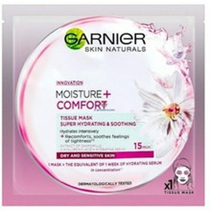 Mască textilă Garnier Moisture Comfort pentru piele uscată și sensibilă