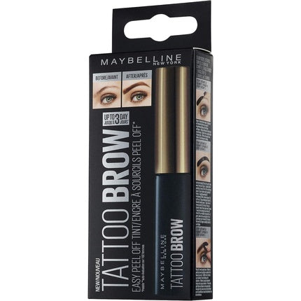 Gel pentru sprâncene, Maybelline New York, Tattoo Brow Peel Off, maro mediu