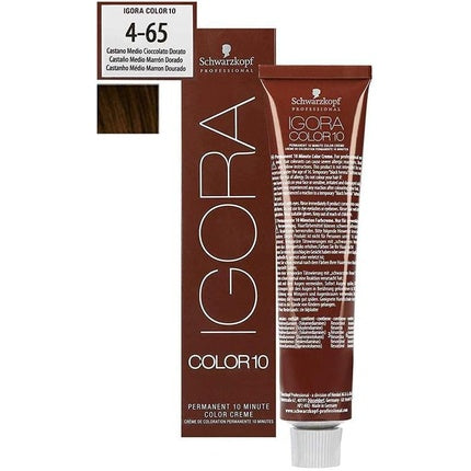 Vopsea de păr Schwarzkopf Igora Royal Color 10, 4-65, Caramel Mediu Ciocolatiu Daurat, 60 ml