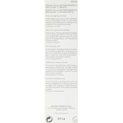 Emulsie hidratantă, Sensai, Cellular Performance Moist Emulsion II, 100ml