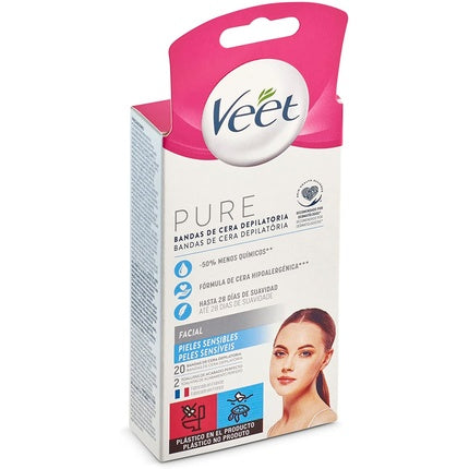 Benzi epilatoare faciale, Veet, Sensitive, 20 bucati