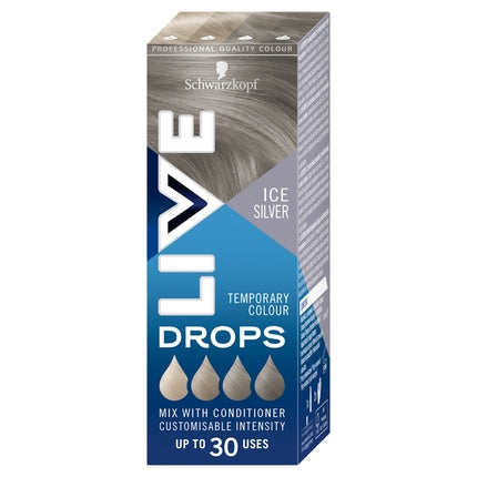 Schwarzkopf Live Drops Icy Silver, vopsea de păr temporară, 30ml