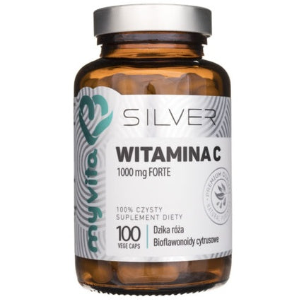 Supliment Vitamina C MyVita Silver, 100 Capsule, 1000 mg, Sticlă brună