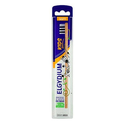 Periuță de dinți Elgydium Eco Kids, pentru copii, cu peri moi, design zebra