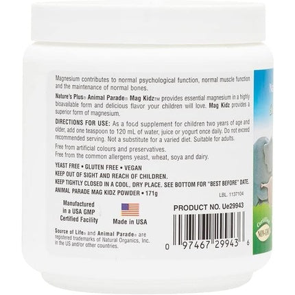 Supliment Magneziu Copii Nature's Plus Mag Kidz Pudră, vișine, 171g