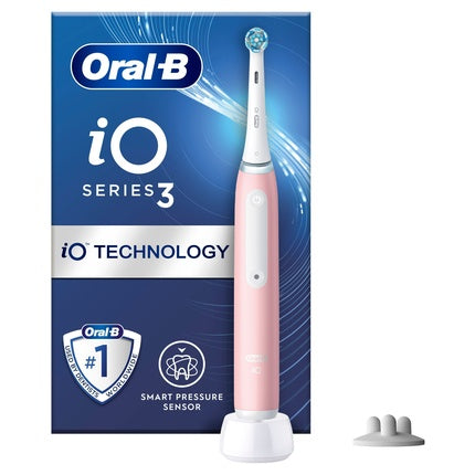 Periuță Electrică Oral-B iO Series 3, Blush Pink, cu Senzor de Presiune Inteligent
