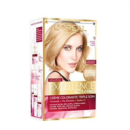 Vopsea de par, L'Oréal Paris, Excellence Creme, 9 Blond Sahara Deschis