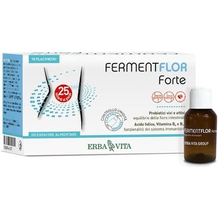 Erba Vita Fermentflor Forte Live, Supliment Probiotic, 10 fiole