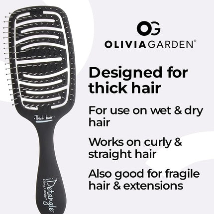 Perie de păr, Olivia Garden, iDetangle, negru