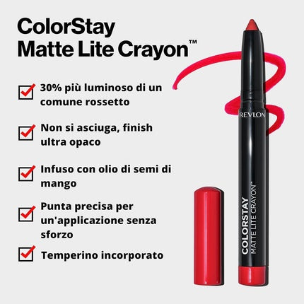 Ruj Revlon ColorStay Matte Lite Crayon, roz
