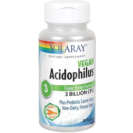Probiotic Solaray, Acidophilus, suc de morcov, 30 Capsule