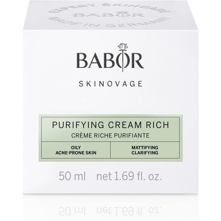 Crema de față Babor Skinovage Purifying Rich pentru piele cu imperfecțiuni