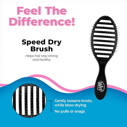 Perie de păr Wet Brush Speed Dry Gravel Terrain, negru, ventilație