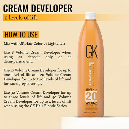 Cremă păr Gk Hair, 20 Volum, 1L, portocaliu