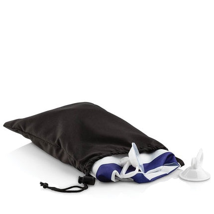 Eșarfă de tuns Beauty360, American Beard Trimmer Cape, roșu-albastru