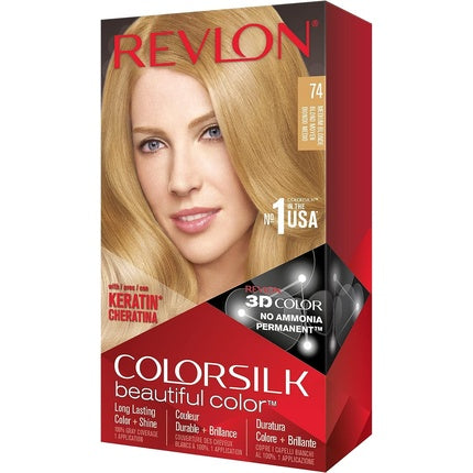 Vopsea de par permanenta, Revlon, Colorsilk, Blond mediu