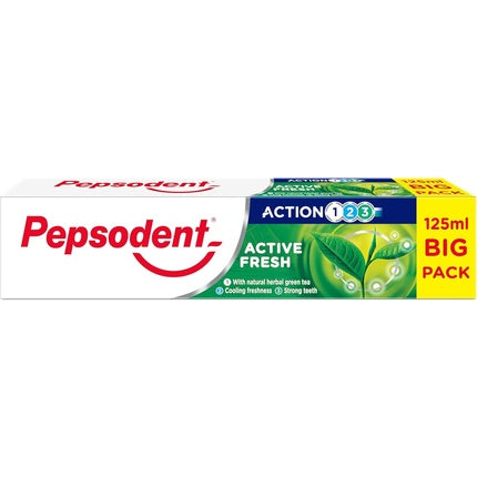 Pastă de dinți Pepsodent Active Fresh cu ierburi naturale și ceai verde, 125ml