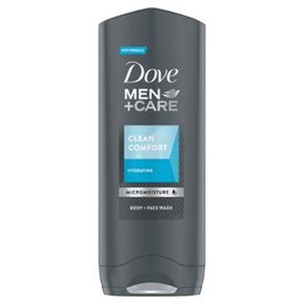 Gel de duș Dove Men+Care Clean Comfort, 250 ml, gri, cu Micromoisture