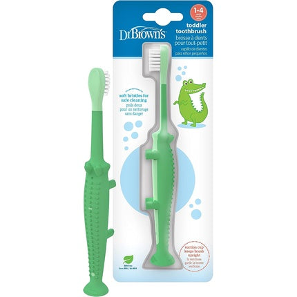 Periuță de dinți pentru copii, Dr. Brown's Crocodile, verde