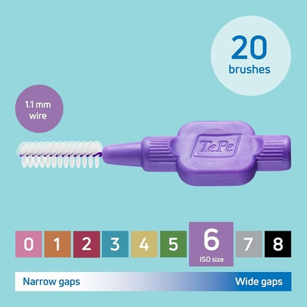Periuță Interdentală Tepe Original Purple 1.1mm ISO 6 - Pachet de 20