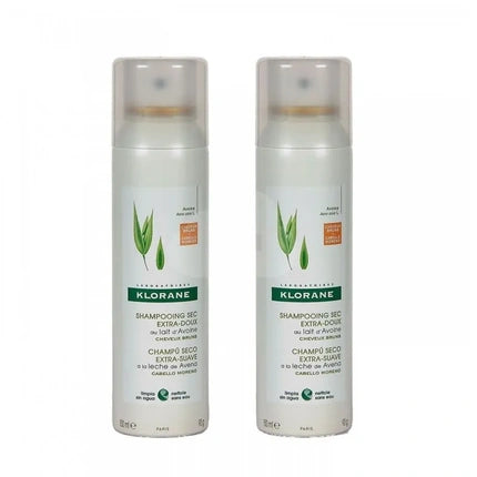 Șampon uscat Klorane, cu Ovăz și Ceramide, pentru Culoare, 2x150ml