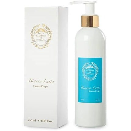 Cremă corp Bianco Latte, Giardini Di Toscana, 250 ml, alb cu pompă aurie