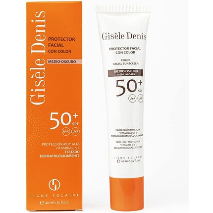 Cremă solară colorată, Gisele Denis, SPF50+, medium/dark, 40ml
