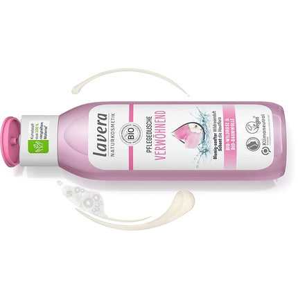 Gel de duș Lavera cu trandafir sălbatic și bumbac organic, 250ml