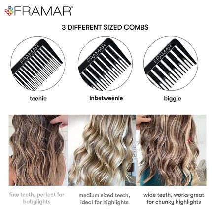Pieptene pentru coafură, Framar Dreamweaver, set 3 piese, negru
