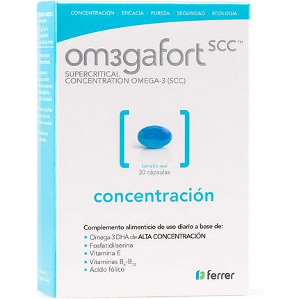 Supliment Omega 3, Omegafort, Concentrare, 30 capsule, albastru