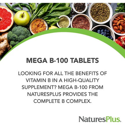 Vitamine, Nature's Plus, Mega B-100, alb