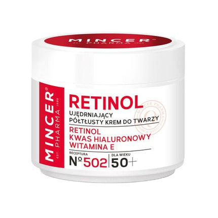 Cremă facială Mincer Pharma Retinol 502 pentru piele peste 50 de ani, alb/roșu, 50ml