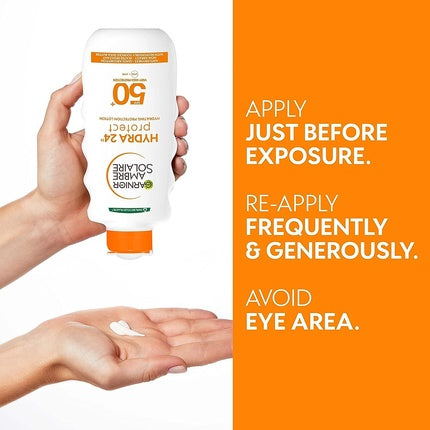 Loțiune Protectoare Corporală Garnier Ambre Solaire Hydra 24h Protect SPF50+, Alb cu capac portocaliu