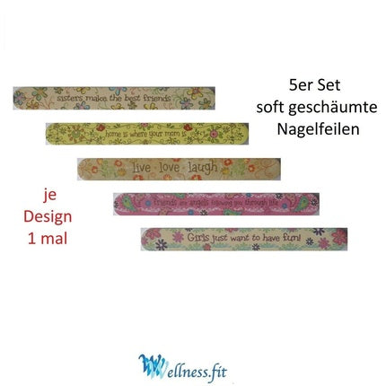 Pila unghii, Jean, design floral, citate