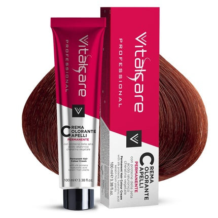 Vitalcare Professional Vopsea de Păr Permanentă cu Proteine de Mătase, Biondo Rame (Copper Blonde) 7/4