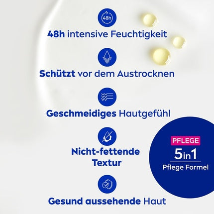 Lapte de corp, Nivea, Rich Body Milk, albastru, 625 ml