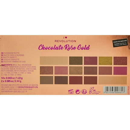 Paletă Farduri Makeup Revolution I Heart Chocolate Rose Gold 1 buc