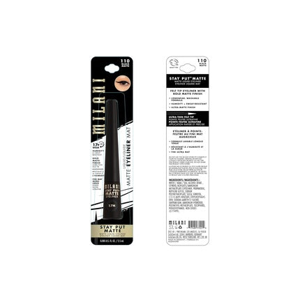 Eyeliner, Milani, Stay Put Matte, negru